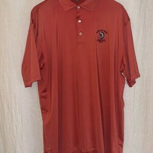 Men's 2018 U.S. Open Peter Millar salmon Stretch Performance Jersey Polo XL